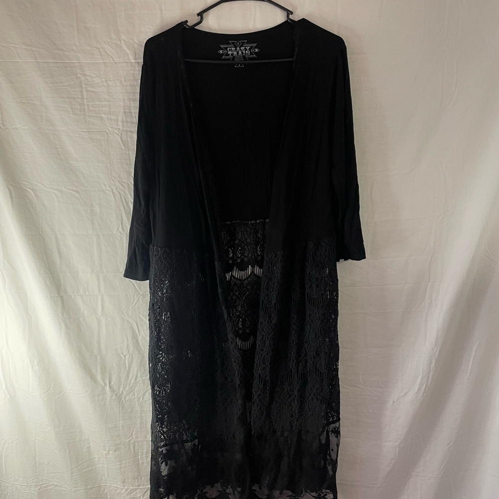 Crazy Train Black lace cardigan - Picture 2 of 6